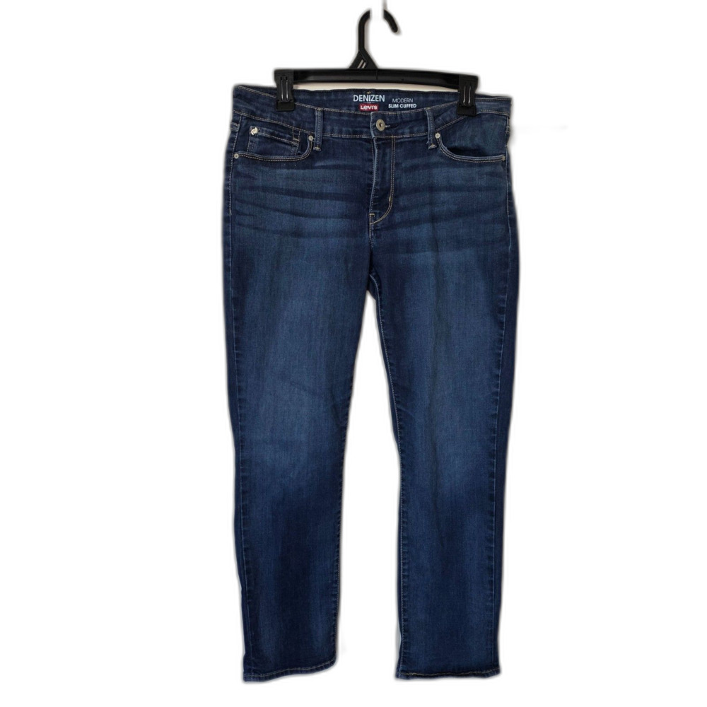 Denizen Levis Womens Jeans Modern Slim Dark Wash Stretch Denim Mid High Rise - Picture 2 of 7